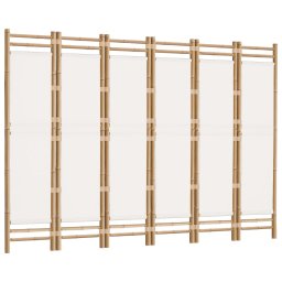 vidaXL Kamerscherm 6-panelen inklapbaar 240 cm bamboe en canvas