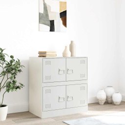 vidaXL Dressoir 67x39x73 cm staal wit