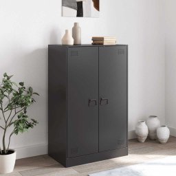 vidaXL Dressoir 67x39x107 cm staal zwart