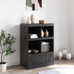 vidaXL Hoge kast 67x39x95 cm staal zwart