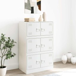 vidaXL Dressoir 67x39x107 cm staal wit