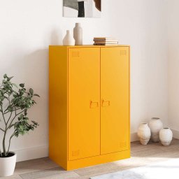 vidaXL Dressoir 67x39x107 cm staal mosterdgeel