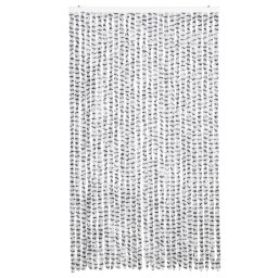 vidaXL Vliegengordijn 118x220 cm chenille lichtgrijs en donkergrijs