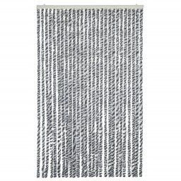 vidaXL Vliegengordijn 118x220 cm chenille grijs en zwart-wit