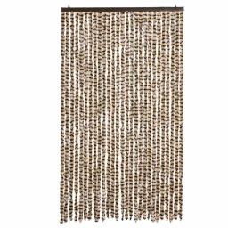 vidaXL Vliegengordijn 118x220 cm chenille beige en bruin