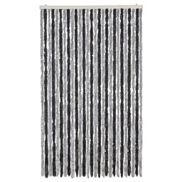 vidaXL Vliegengordijn 118x220 cm chenille grijs en zwart