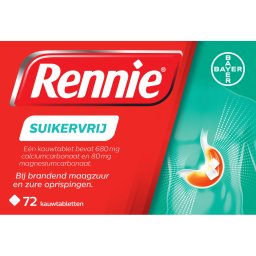 Rennie Suikervrij kauwtabletten bij brandend maagzuur