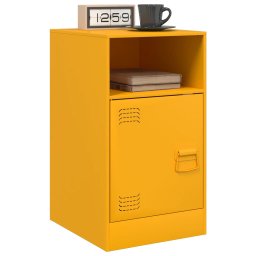 vidaXL Nachtkastjes 2 st 34,5x39x62 cm staal mosterdgeel