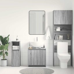 vidaXL Badkamerkast 60x33x60 cm bewerkt hout grijs sonoma eikenkleurig