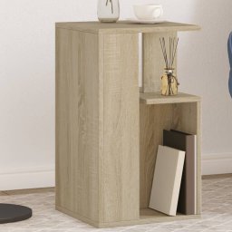 vidaXL Bijzettafel 35x35x60 cm bewerkt hout sonoma eikenkleurig