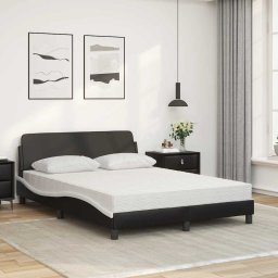 vidaXL Bed met matras "Dover" kunstleer zwart en wit 120x200 cm