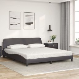 vidaXL Bed met matras "Dover" kunstleer grijs 180x200 cm