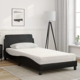 vidaXL Bed met matras "Dover" kunstleer zwart 100x200 cm