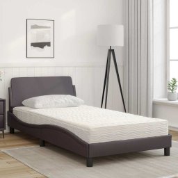 vidaXL Bed met matras "Dover" kunstleer grijs 100x200 cm