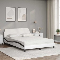 vidaXL Bed met matras "Dover" kunstleer zwart en wit 120x200 cm