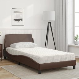 vidaXL Bed met matras "Dover" kunstleer bruin 100x200 cm