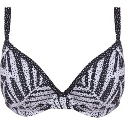 Freya - Maat 80D - GEMINI PALM UW Moulded Plunge Bikini Top - MONOCHROME - Vrouwen