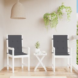 vidaXL Stoelkussens 2 st lage rug 100x50x4 cm stof gemêleerd antraciet