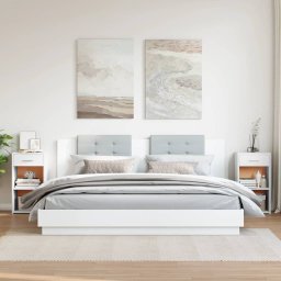 vidaXL Nachtkastjes 2 st 35x34x65 cm bewerkt hout wit