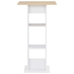 vidaXL Bartafel 60x60x110 cm wit en sonoma eikenkleurig