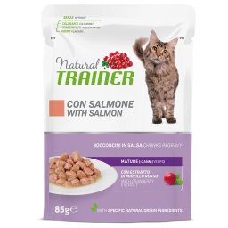 24x85g Zalm Mature Natural Trainer natvoer voor katten