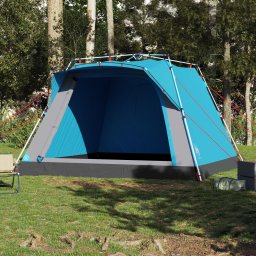 vidaXL Kampeertent 4-persoons snelontgrendeling blauw