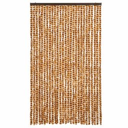 vidaXL Vliegengordijn 118x220 cm chenille okerkleurig en wit
