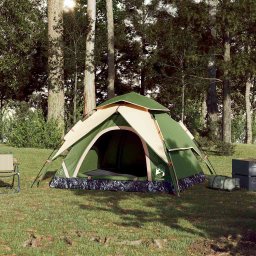 vidaXL Koepeltent 4-persoons snelontgrendeling groen