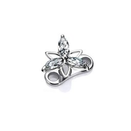 Dermal anchor titanium 2 gaats incl tropical flower top wit