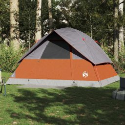vidaXL Koepeltent 6-persoons waterdicht grijs en oranje