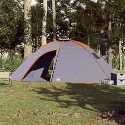 vidaXL Tent 8-persoons waterdicht grijs en oranje