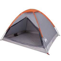 vidaXL Koepeltent 4-persoons waterdicht grijs en oranje