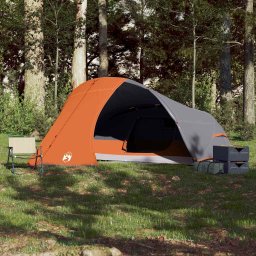 vidaXL Koepeltent 4-persoons waterdicht grijs en oranje