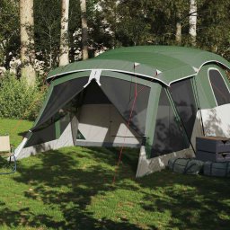 vidaXL Tent met luifel 4-persoons waterdicht groen
