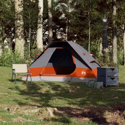 vidaXL Koepeltent 2-persoons waterdicht grijs en oranje