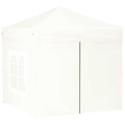 vidaXL Partytent inklapbaar met zijwanden 2x2 m wit