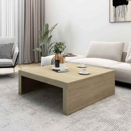 vidaXL Salontafel 100x100x35 cm bewerkt hout sonoma eikenkleurig