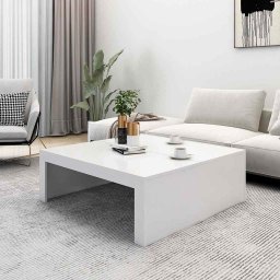 vidaXL Salontafel 100x100x35 cm bewerkt hout wit