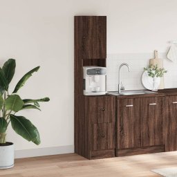 vidaXL Keukenkast 35x50x180 cm bewerkt hout bruin eikenkleurig