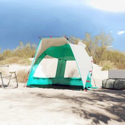 vidaXL strandtent 2-persoons waterdicht snelontgrendeling zeegroen