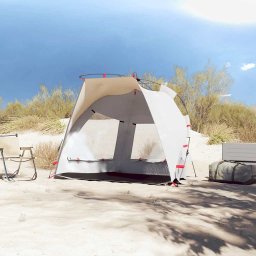 vidaXL Strandtent 2-persoons waterdicht snelontgrendeling grijs