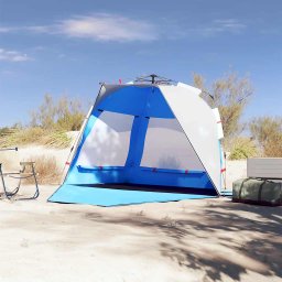vidaXL Strandtent 3-persoons waterdicht snelontgrendeling azuurblauw