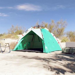 vidaXL strandtent 3-persoons waterdicht snelontgrendeling zeegroen