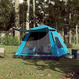 vidaXL Koepeltent 5-persoons snelontgrendeling blauw