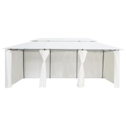 vidaXL Prieel met gordijnen 180g/m² 600x298x270 cm wit