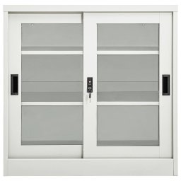 vidaXL Roldeurkast 90x40x90 cm staal lichtgrijs