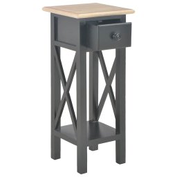 vidaXL Bijzettafel 27x27x65,5 cm hout zwart