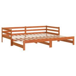 vidaXL Slaapbank met onderschuifbed 90x200 cm massief grenenhout