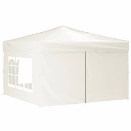 vidaXL Partytent inklapbaar met zijwanden 3x3 m crèmekleurig