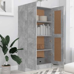 vidaXL Boekenkast 82,5x30,5x150 cm spaanplaat betongrijs